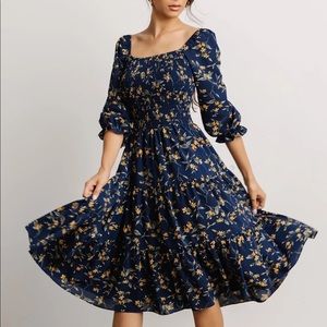 Marta Smocked Midi Dress , Baltic Born sizeS